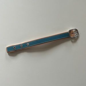 Coach Leather Bracelet Marine Blue/Tan